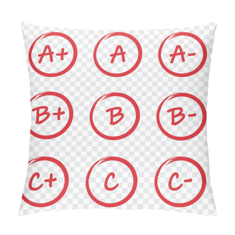 Personality  Set Of Grade Result Red Circles On A Transparent Background Pillow Covers