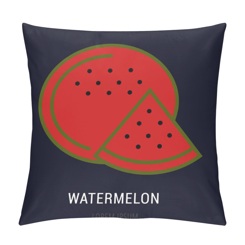 Personality  Vector Simple Logo Template Watermelon  Pillow Covers