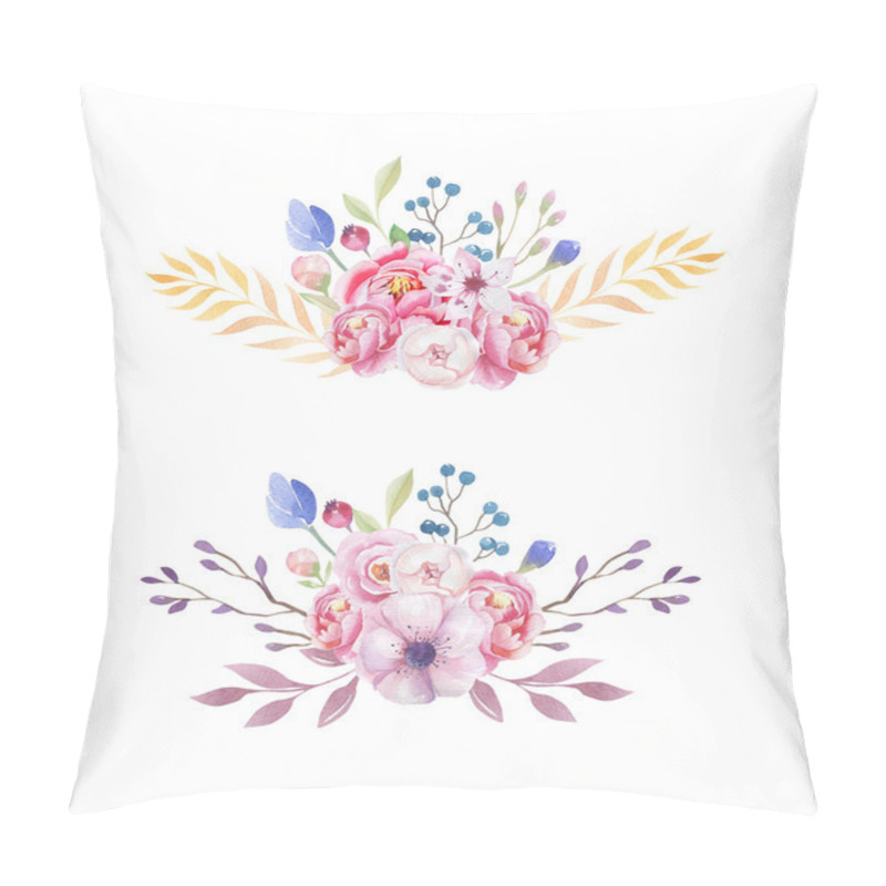 Personality  Ethnic Set Of Flower Bouquets Pillow Covers