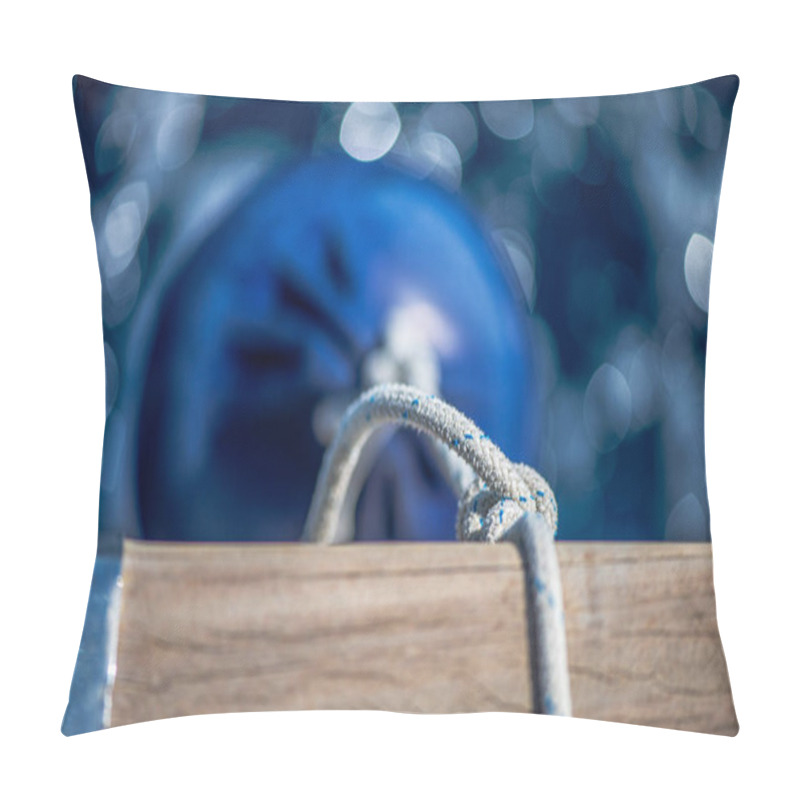 Personality  A Detailed View Of Essential Ship Components, Including A Sturdy Fender, Thick Ropes, And Various Nautical Elements Floating On The Sea, Capturing The Rugged Beauty Of Maritime Life. Pillow Covers