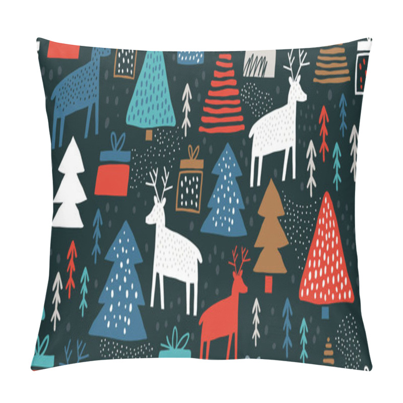 Personality  Childish Seamless Pattern With Deers And Pines Pillow Covers