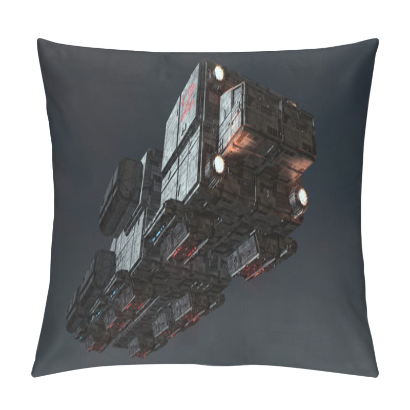 Personality  3d Render. Alien Spaceship Concept Pillow Covers