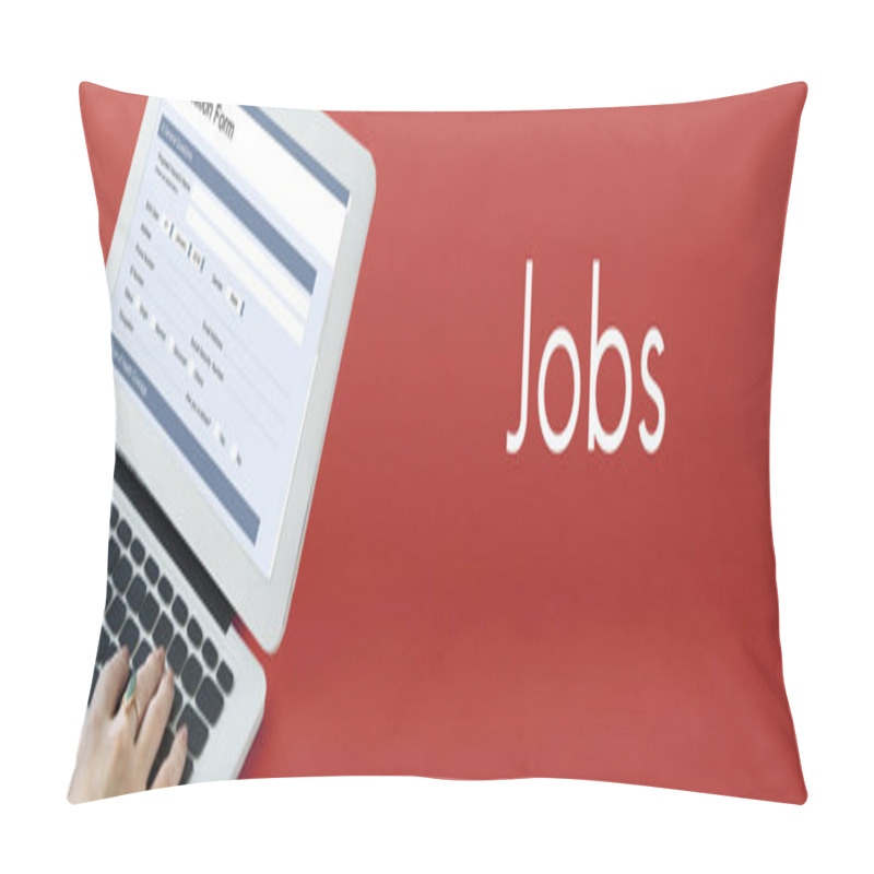 Personality  Woman Typing On Laptop Keyboard Pillow Covers