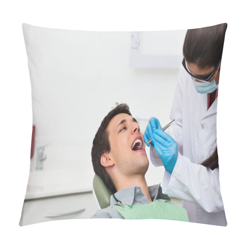 Personality  Dentist Examining Patient Pillow Covers