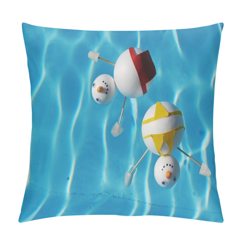 Personality  Snowman Beach Vacation Holidays From Cold Winter Pillow Covers