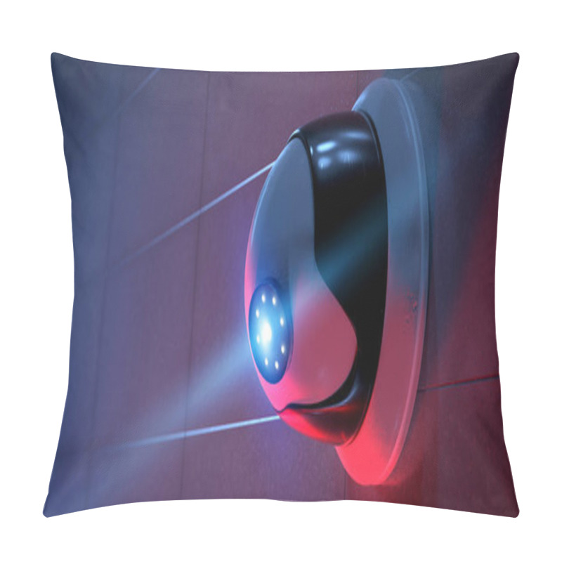 Personality  View Of A Security CCTV Camera System - 3d Rendering Pillow Covers