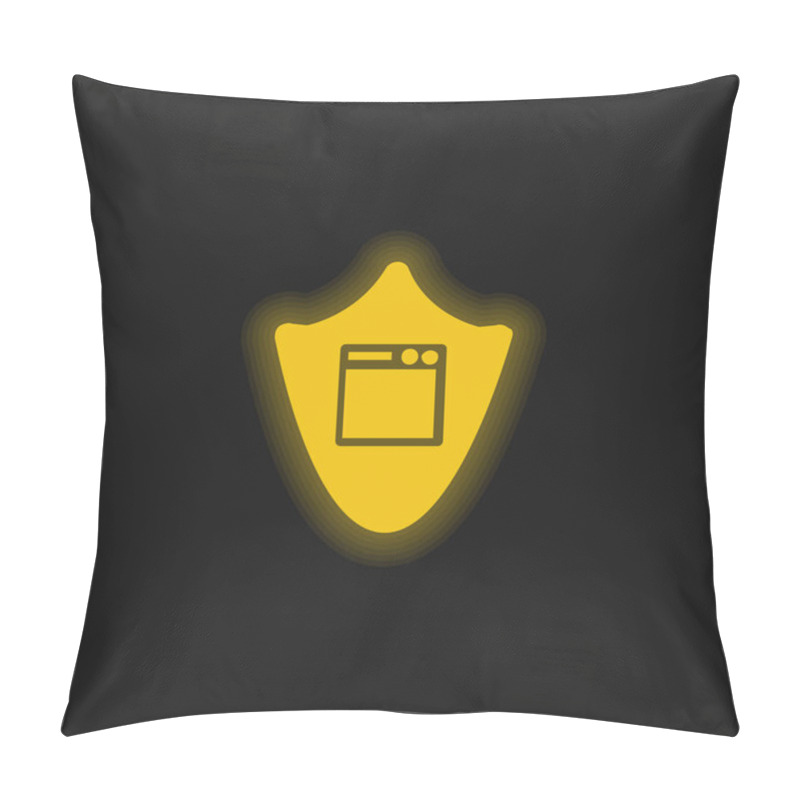 Personality  App Shield Yellow Glowing Neon Icon Pillow Covers