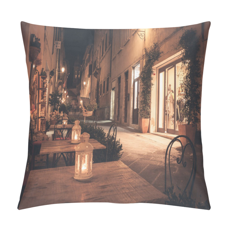 Personality  Old European Town Street Cafe At Night Pillow Covers