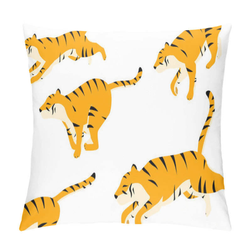 Personality  A Flock Of Tigers Running Through, With A Break Pillow Covers