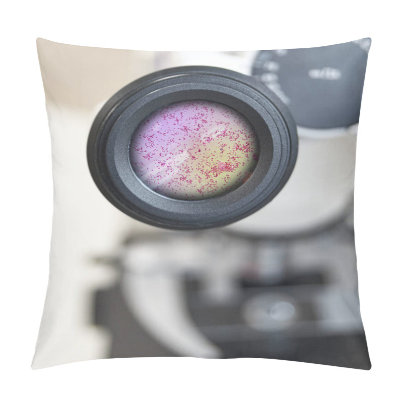 Personality  Microscopic View Of Gonorrhea Neisseria Gonorrhoeae. Selective Focus On The Eyepiece. Pillow Covers