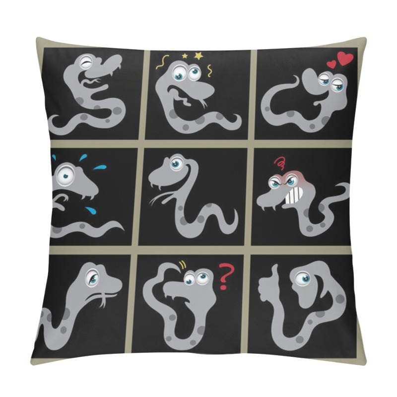 Personality  Snake Cartoon Character Icons Pillow Covers