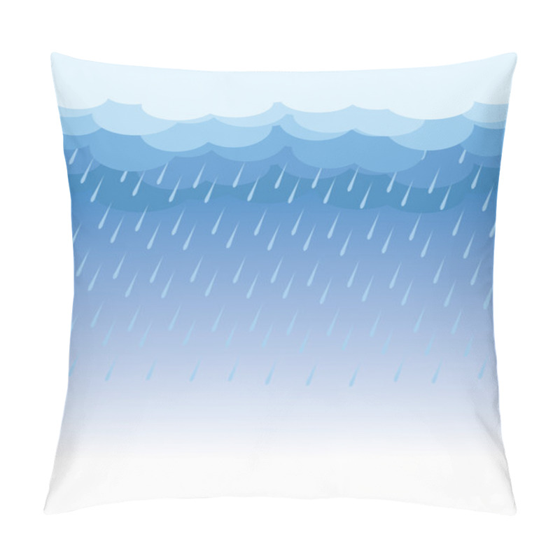 Personality  Raining.Vector Image With Dark Clouds In Wet Day Pillow Covers