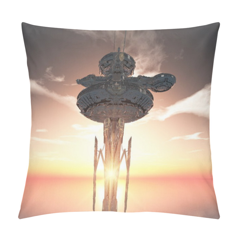 Personality  3D CG Rendering Of A Space Ship Pillow Covers