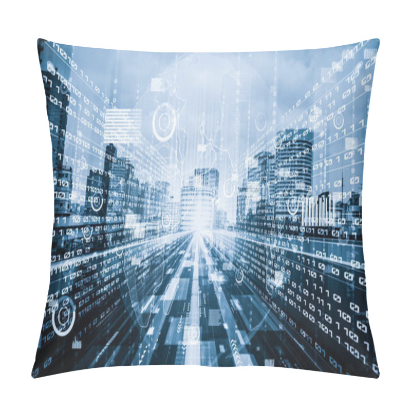 Personality  Business Data Analytic With Tacit Intelligent Software Making Marketing Strategy . Concept Of Smart Digital Transformation And Technology Disruption That Changes Global Trends In New Information Era . Pillow Covers