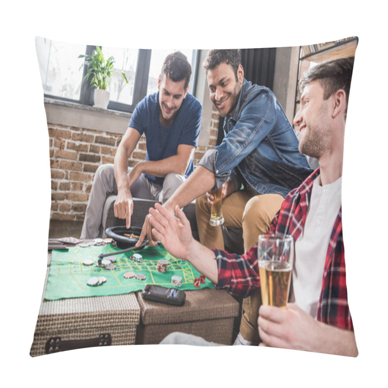 Personality  Men Playing Roulette Game Pillow Covers