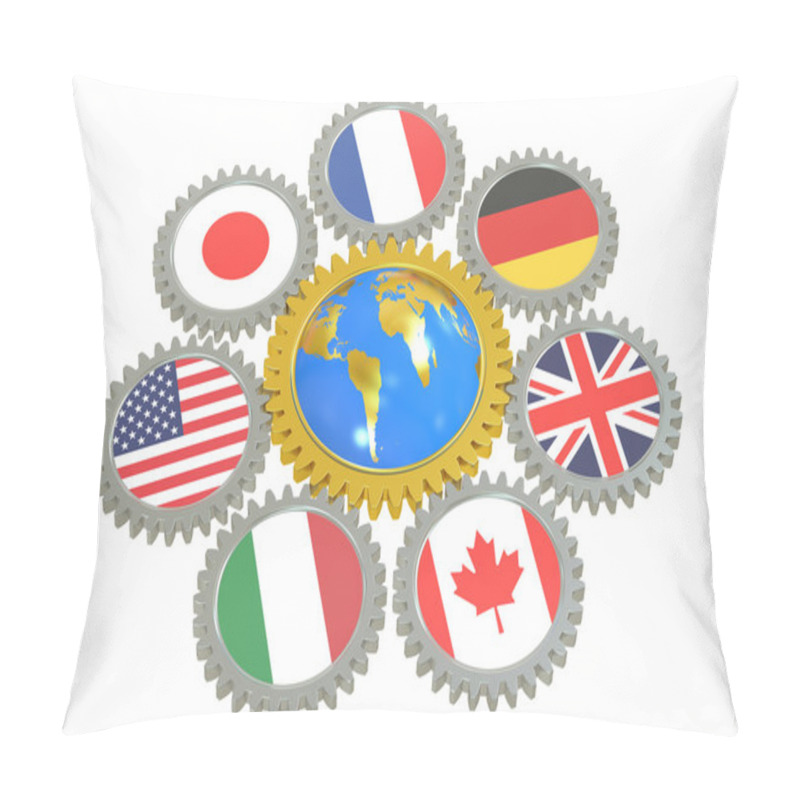 Personality  G7 Concept, 3D Rendering Isolated On White Background Pillow Covers