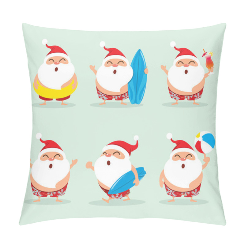 Personality  Christmas Beach Holiday Santa Claus Pillow Covers