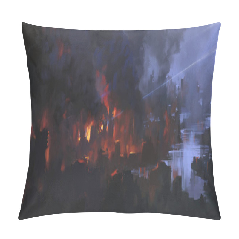 Personality  Destroyed City Ruins, 3D Illustration Pillow Covers