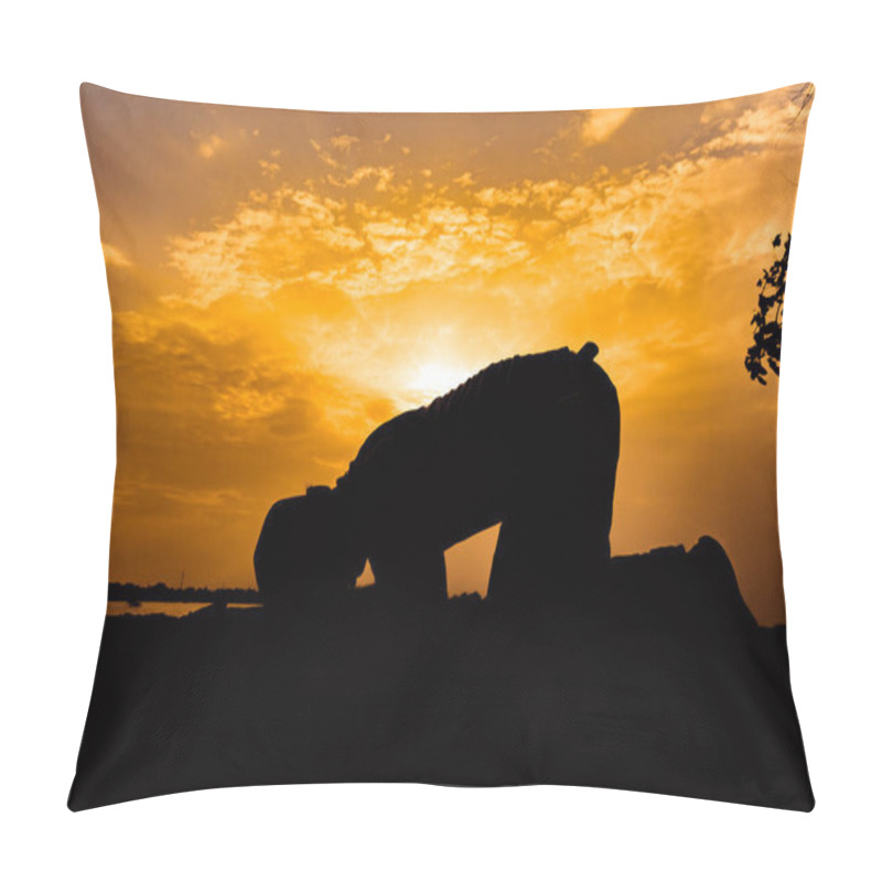 Personality  Silhouette Young Asian Muslim Man Praying On Sunset,Ramadan Festival Concept Pillow Covers