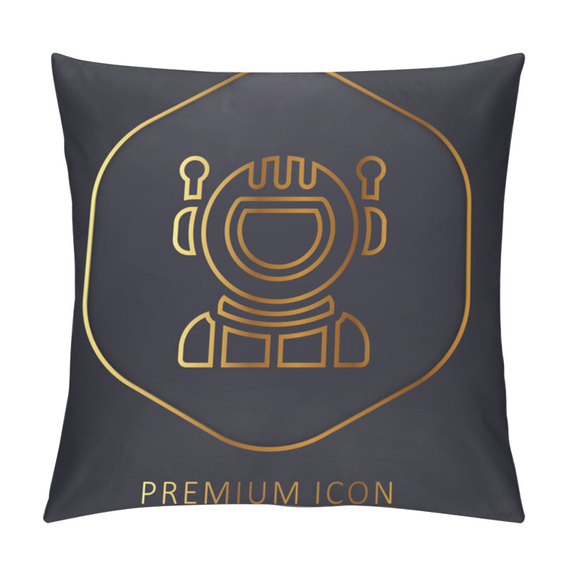 Personality  Astronaut Golden Line Premium Logo Or Icon Pillow Covers