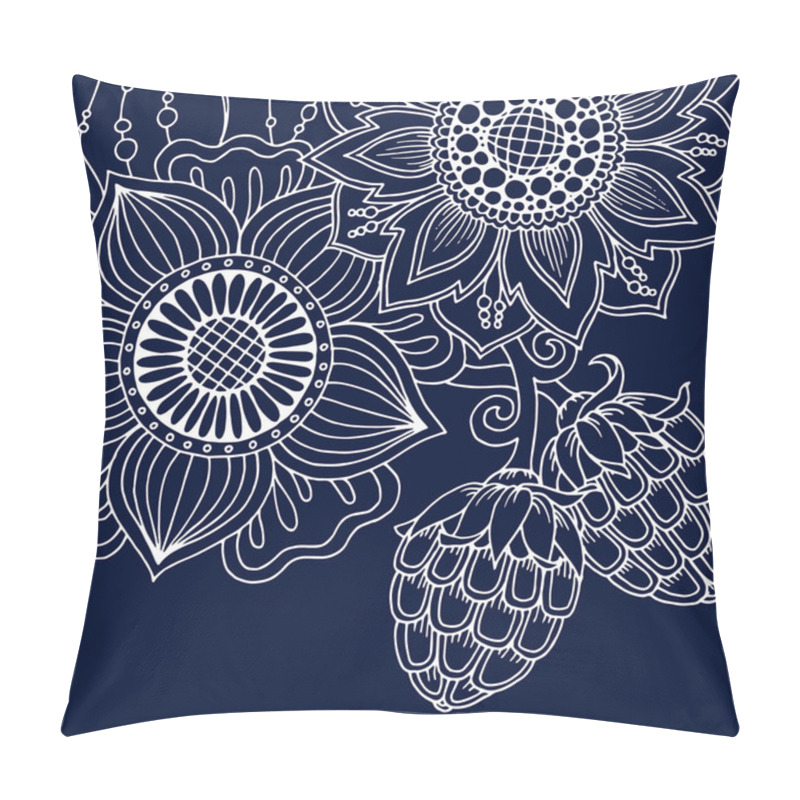 Personality  Mandala Floral Vector. Perfect Card For Any Kind Of Design, Birthday And Other Holiday, Coloring Book. Yoga, India, Arabic, Islam, Asian Motifs. Monochrome Blue Background. Pillow Covers