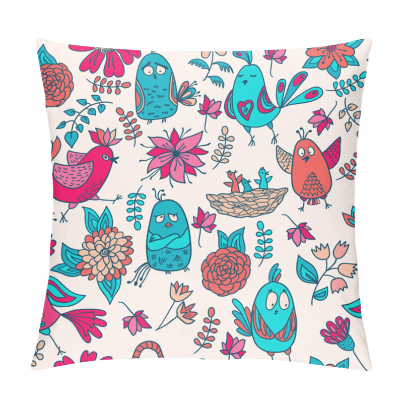 Personality  Seamless Pattern With Birds Pillow Covers