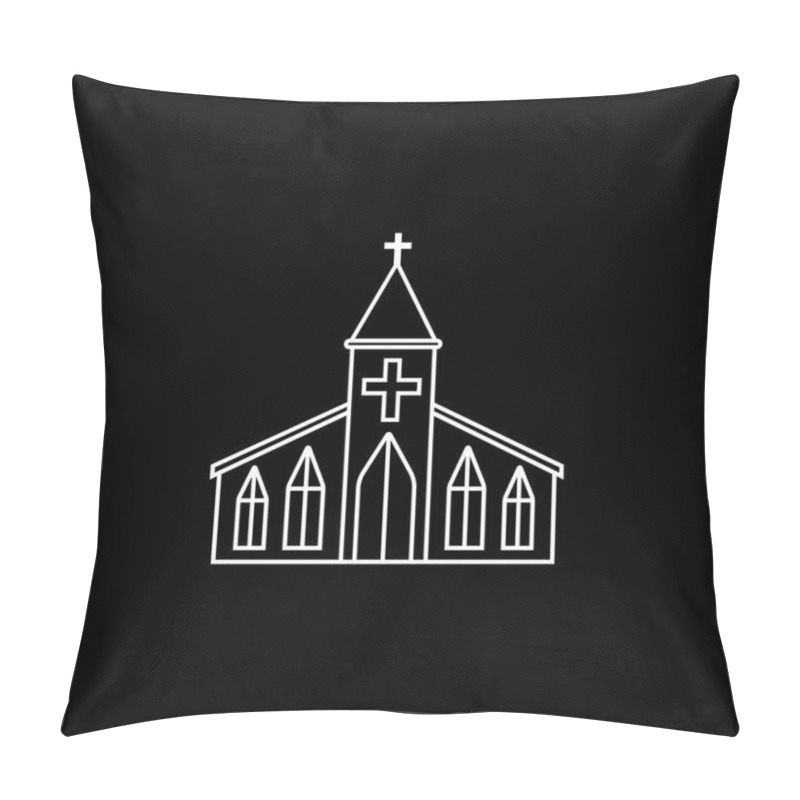 Personality  Church Line Icon, Religion Building Elements, Pillow Covers