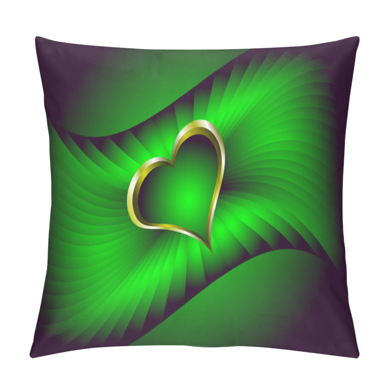 Personality  A Valentines Vector Illustration With A Gold Heart Pillow Covers