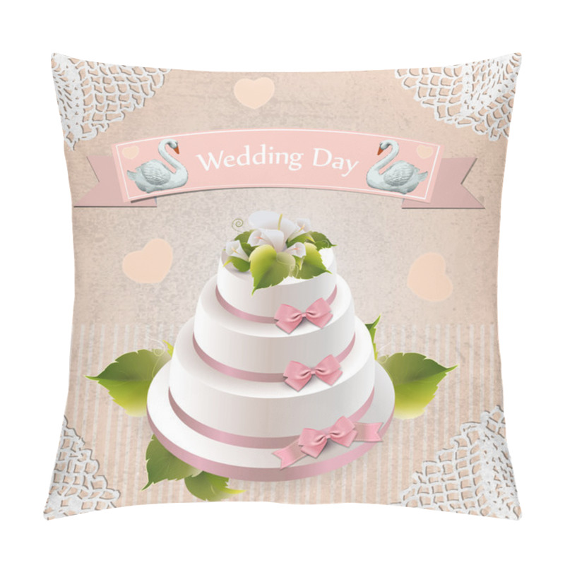 Personality  Wedding Cake, Vector Illustration Pillow Covers