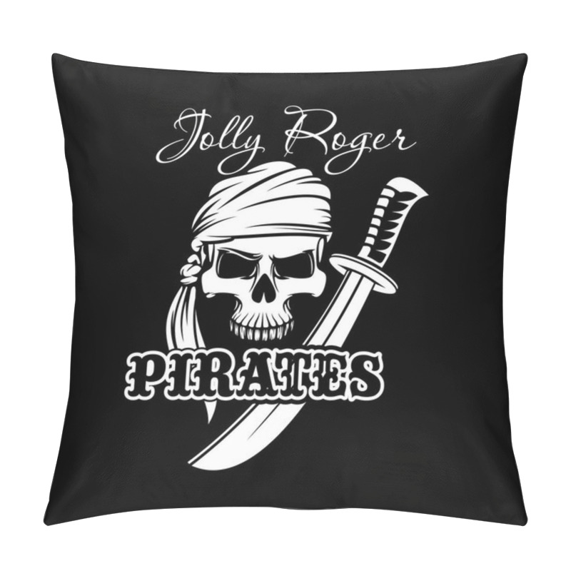 Personality  Pirate Skull With Sword. Jolly Roger Flag Design Pillow Covers