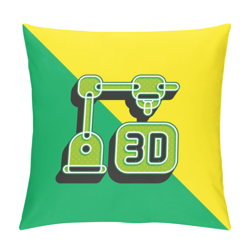 Personality  3d Printing Green And Yellow Modern 3d Vector Icon Logo Pillow Covers