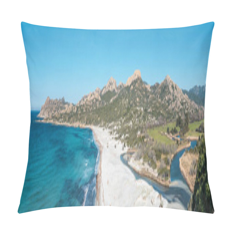 Personality  Panoramic View Of Ostriconi Beach In Balagne Region Of Corsica Pillow Covers