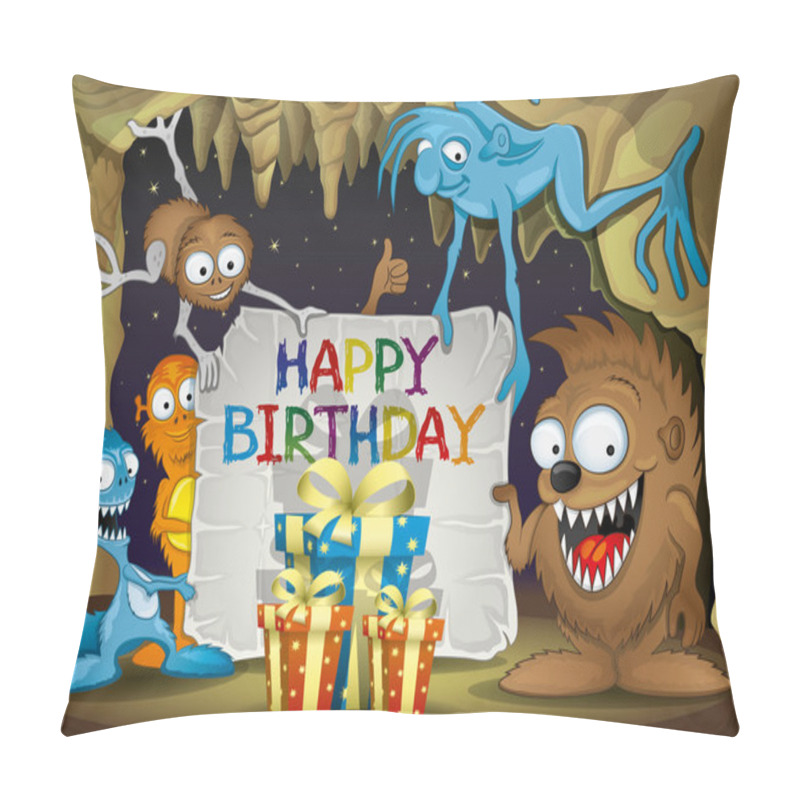 Personality  Happy Birthday Illustration. Pillow Covers