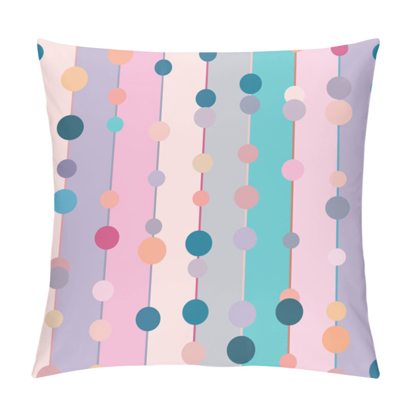 Personality  Colorful Geometric Repeat Pattern Vector Background With Stripes And Dots, Random Colors, Abstract Print. Pillow Covers