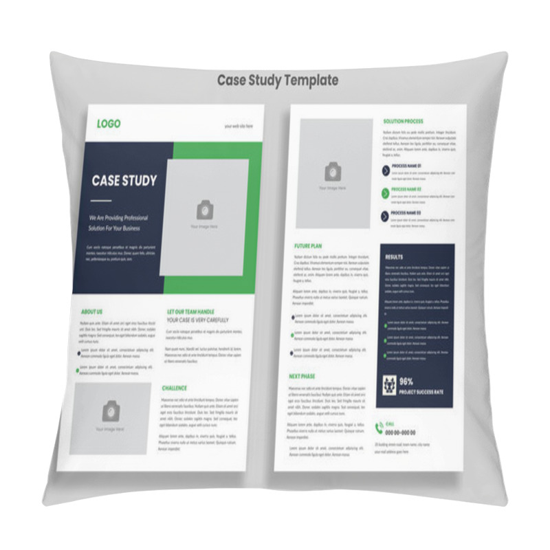 Personality  Case Study Template, Flyer Template, Double Side Flyer, Poster Template Design Pillow Covers