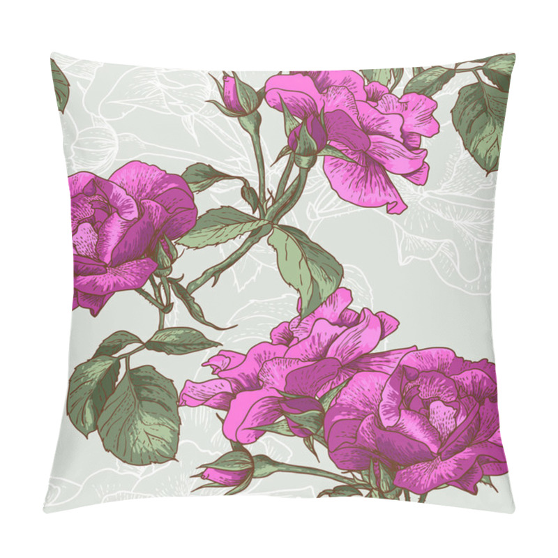 Personality  Beautiful Seamless Rose Background Pillow Covers