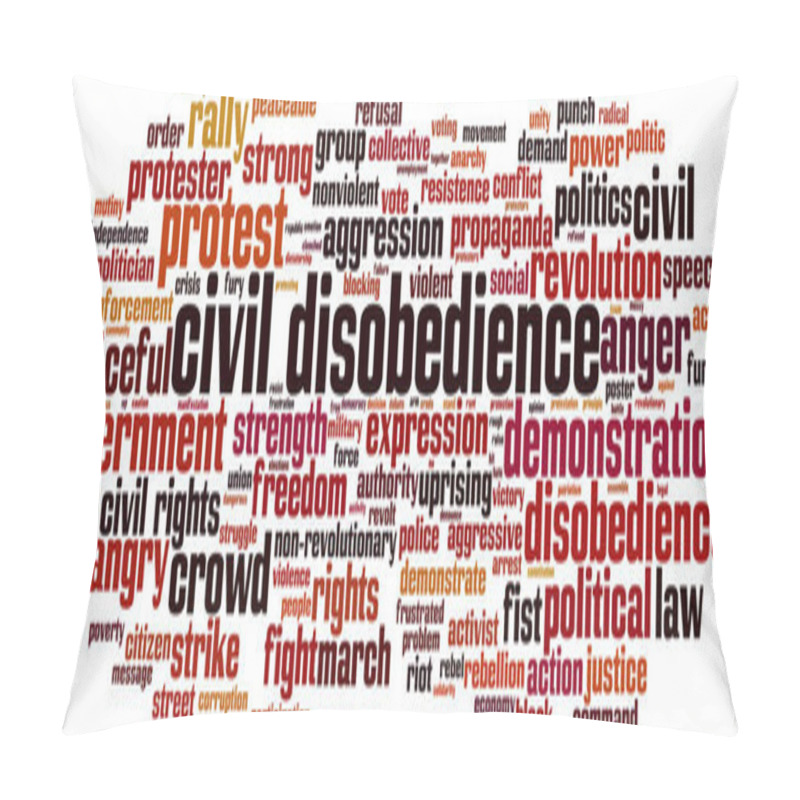 Personality  Civil Disobedience Word Cloud Concept. Collage Made Of Words About Civil Disobedience. Vector Illustration  Pillow Covers