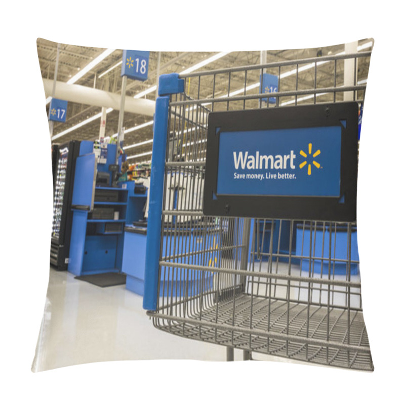 Personality  Las Vegas - Circa July 2017: Walmart Retail Location. Walmart Is An American Multinational Retail Corporation XIV Pillow Covers