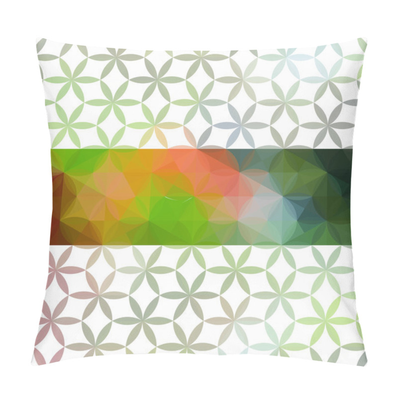 Personality  Green And Red Minimalistic Background With Geometric Floral Ornament. Eps10 Pillow Covers