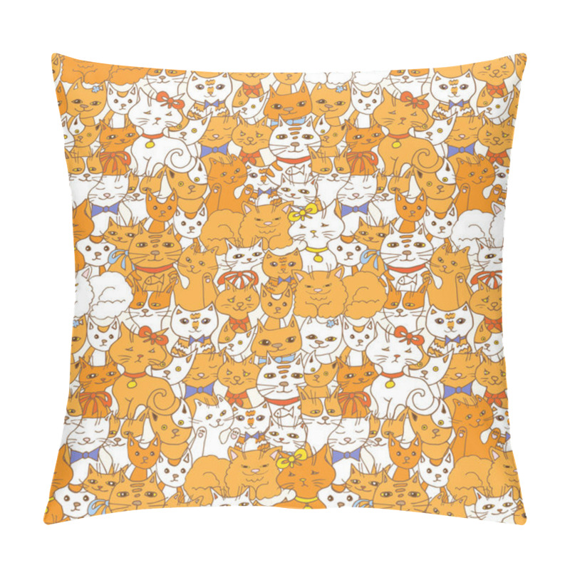 Personality  Funny Cats Seamless Pattern. Pillow Covers