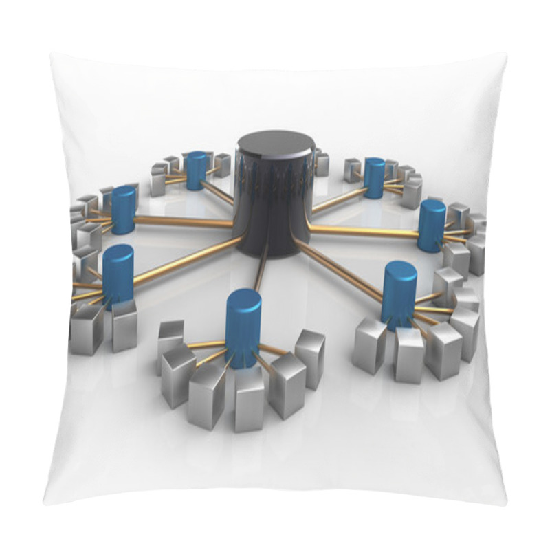 Personality  3D Rendering Of A Symbolic Network Isolated On White Pillow Covers