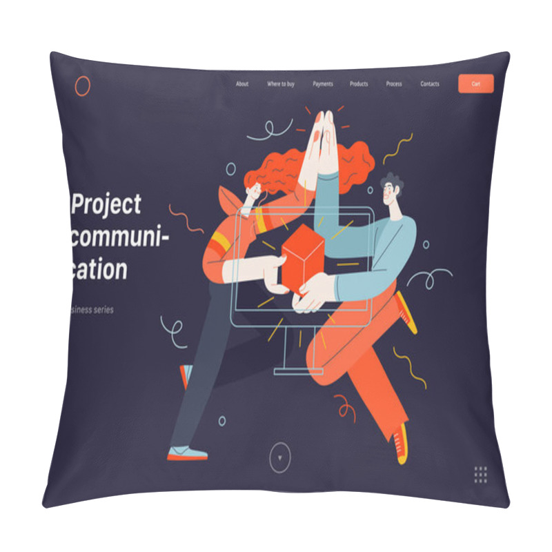 Personality  Business Topics - Project Communication, Web Template Pillow Covers