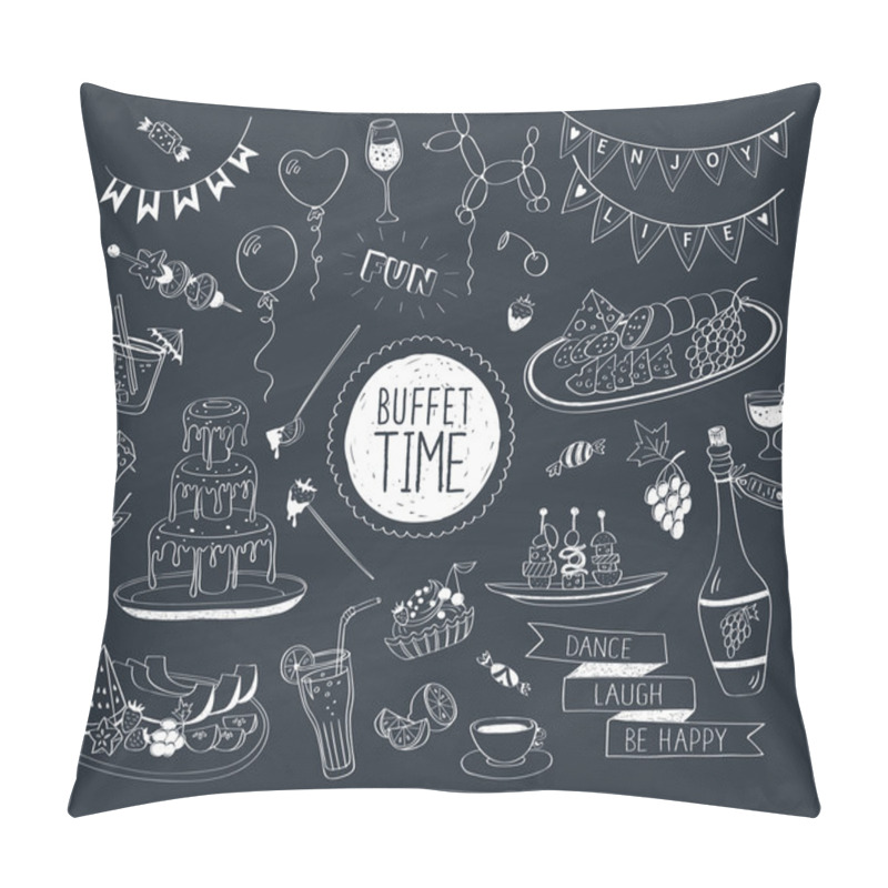 Personality  Buffet Doodle Set Pillow Covers