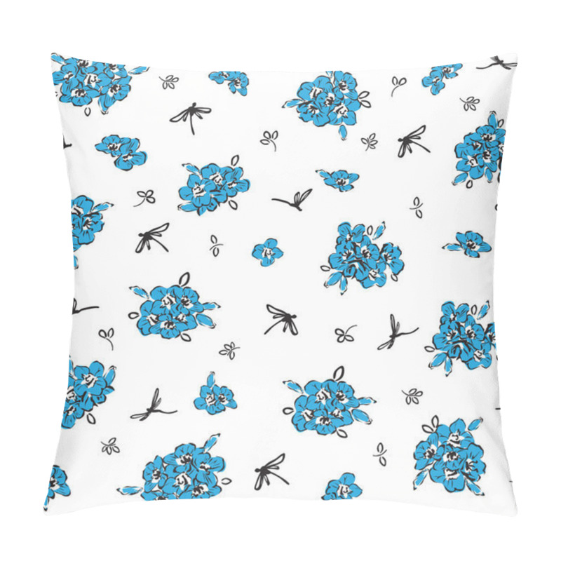 Personality  Pattern With Blue Flowers Pillow Covers