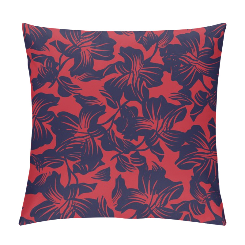 Personality  Red Floral Seamless Pattern Background For Fashion Textiles, Graphics, Backgrounds And Crafts Pillow Covers