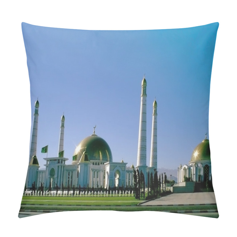 Personality  Mosque In Native Village Of First President Of Turkmenistan Niya Pillow Covers