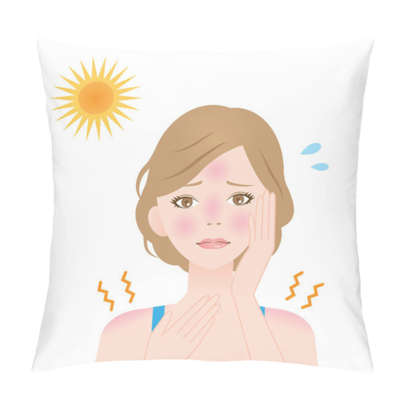 Personality  Woman Get Sunburns Pillow Covers