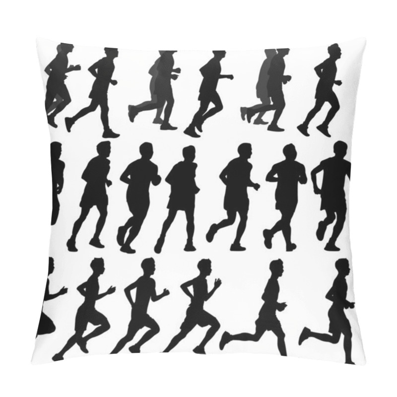 Personality  Run Silhouette Vector Pillow Covers