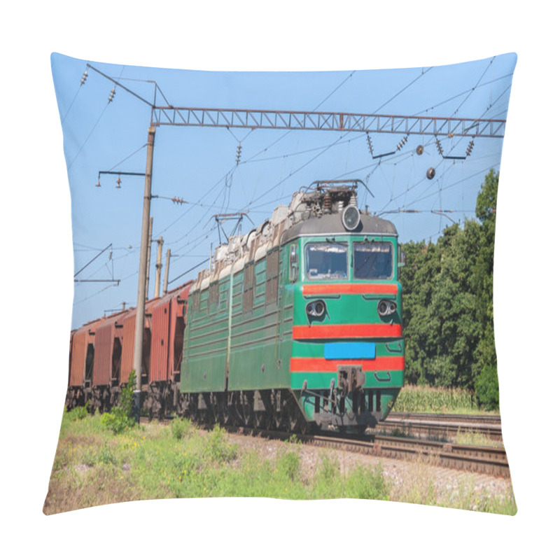 Personality  Electric Locomotive Hauling A Grain Train Pillow Covers