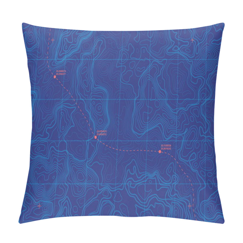 Personality  Conceptual Vector Sea Depth Topographic Map Pillow Covers